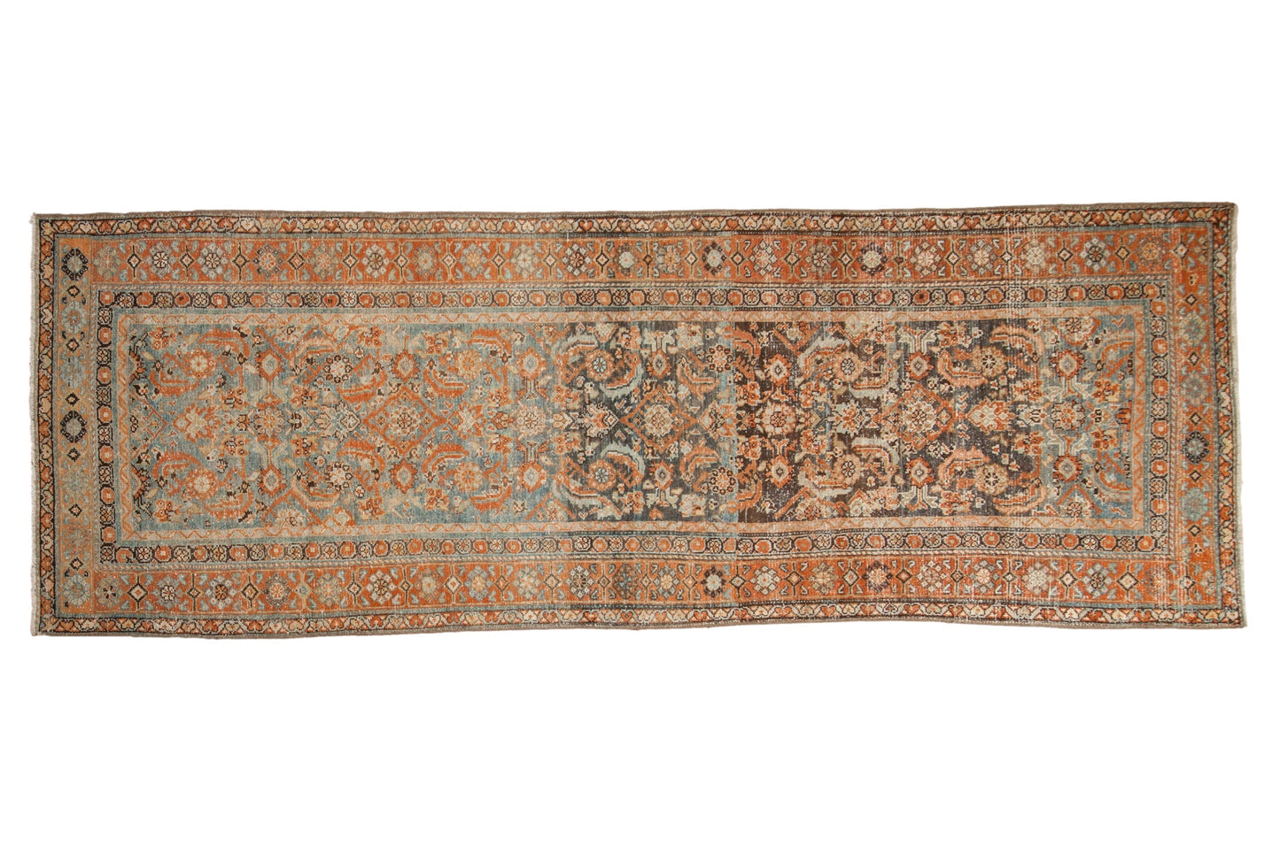 3.5x9.5 Vintage Distressed Malayer Rug Runner