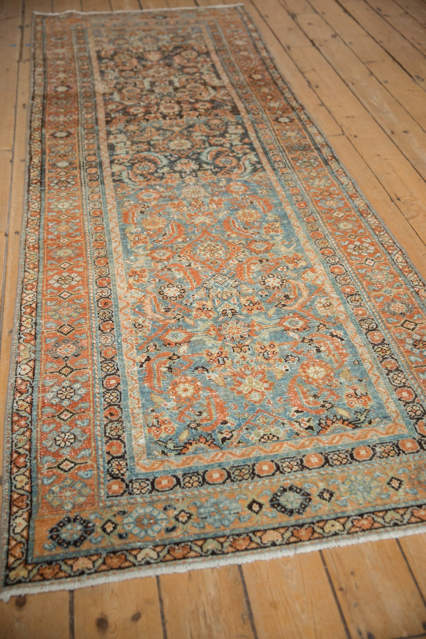 3.5x9.5 Vintage Distressed Malayer Rug Runner