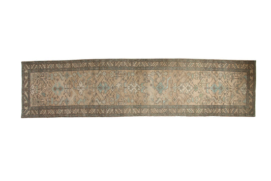 3.5x14.5 Vintage Distressed Heriz Rug Runner
