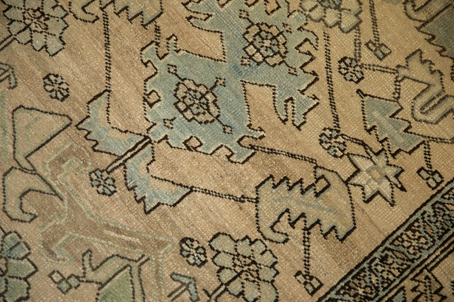 3.5x14.5 Vintage Distressed Heriz Rug Runner