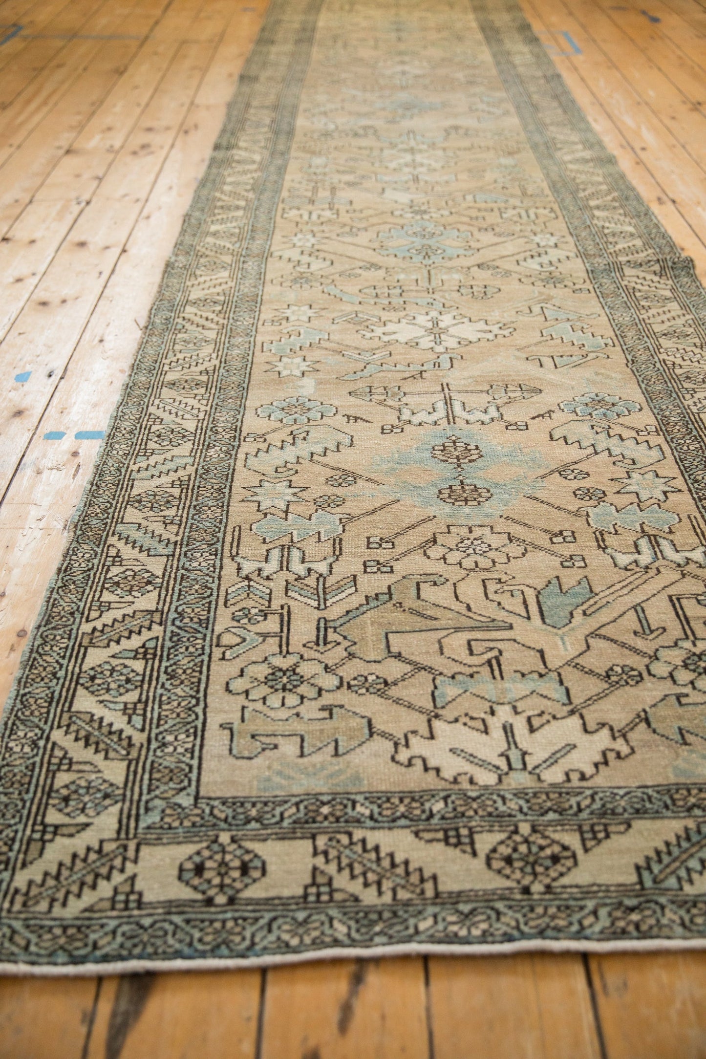 3.5x14.5 Vintage Distressed Heriz Rug Runner