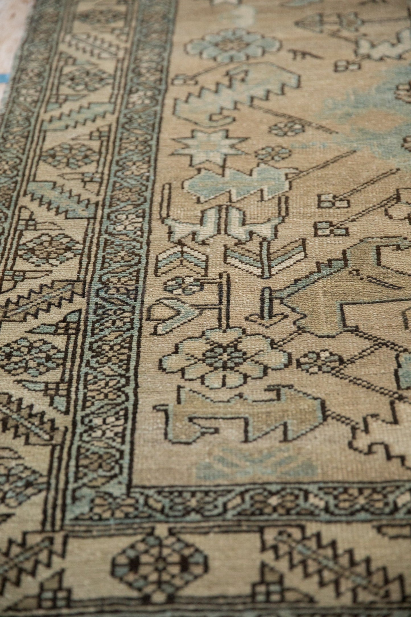 3.5x14.5 Vintage Distressed Heriz Rug Runner