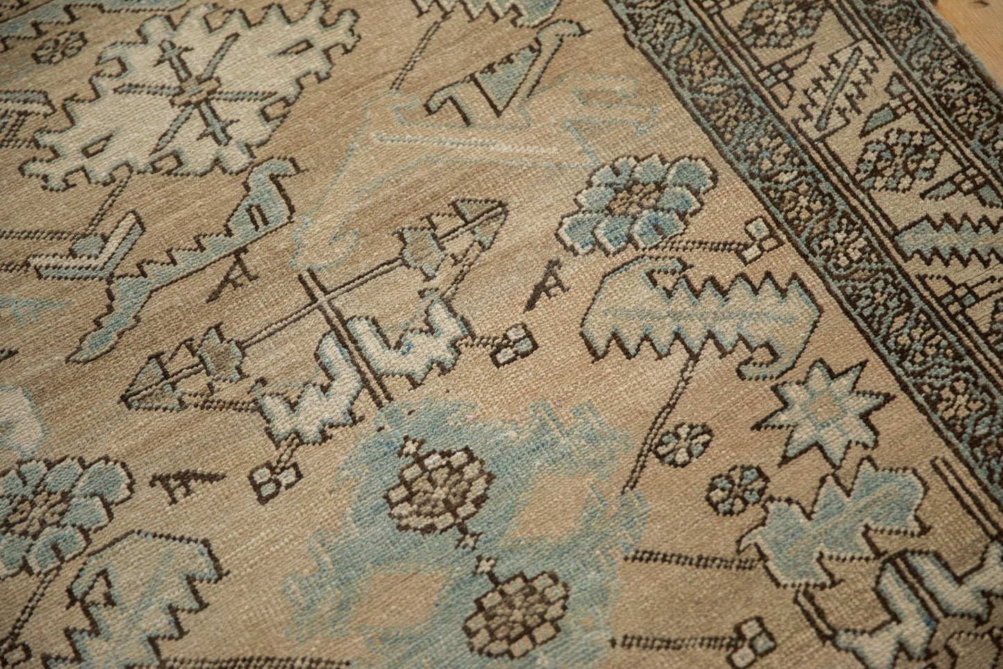 3.5x14.5 Vintage Distressed Heriz Rug Runner