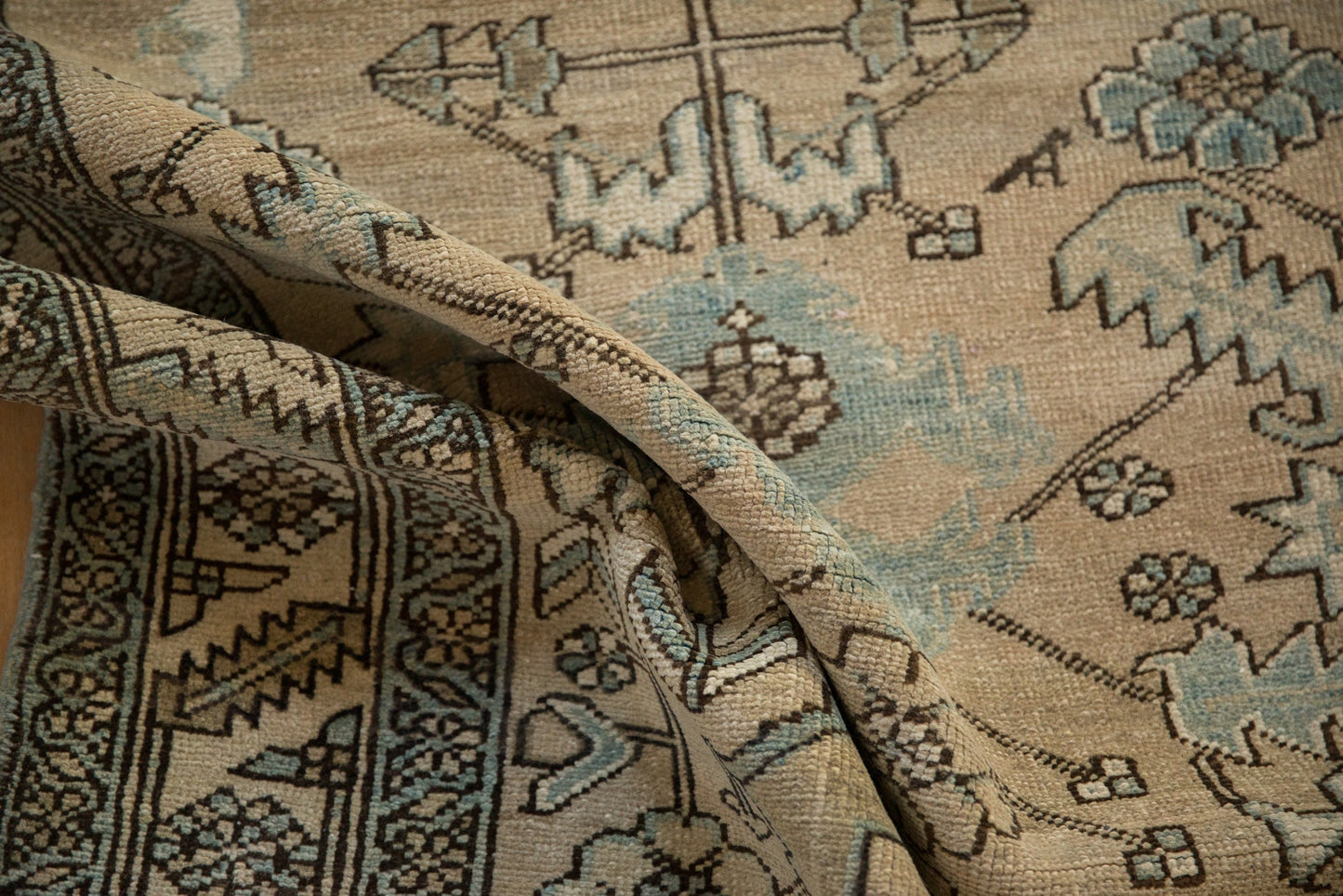 3.5x14.5 Vintage Distressed Heriz Rug Runner