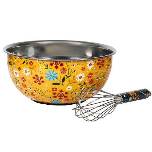 Sunburst Bloom Bowl + Whisk Set