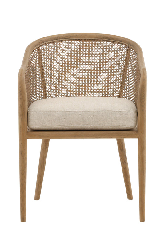 Kendrix Cane Back Linen Dining Chair