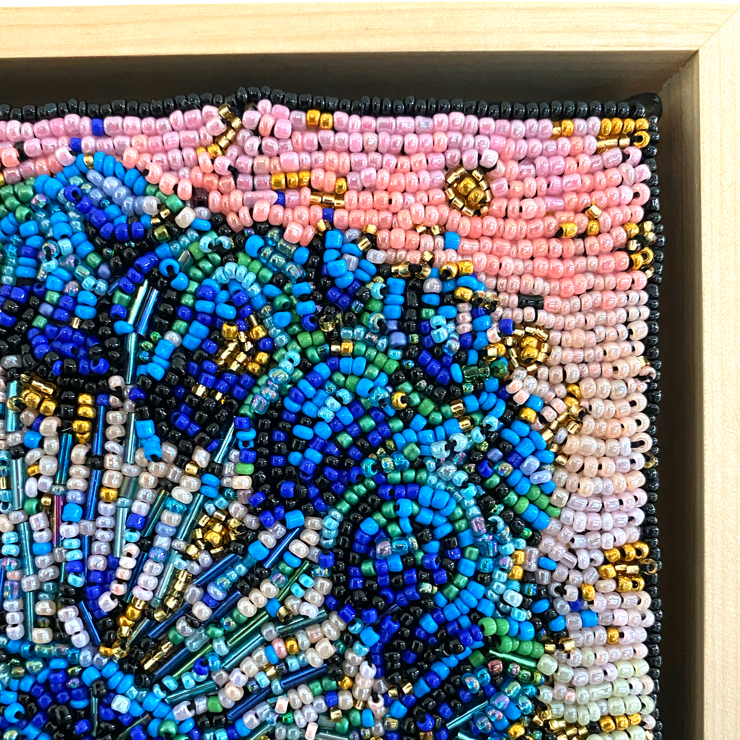 Golden Hour Peacock | Fully Beaded Artwork