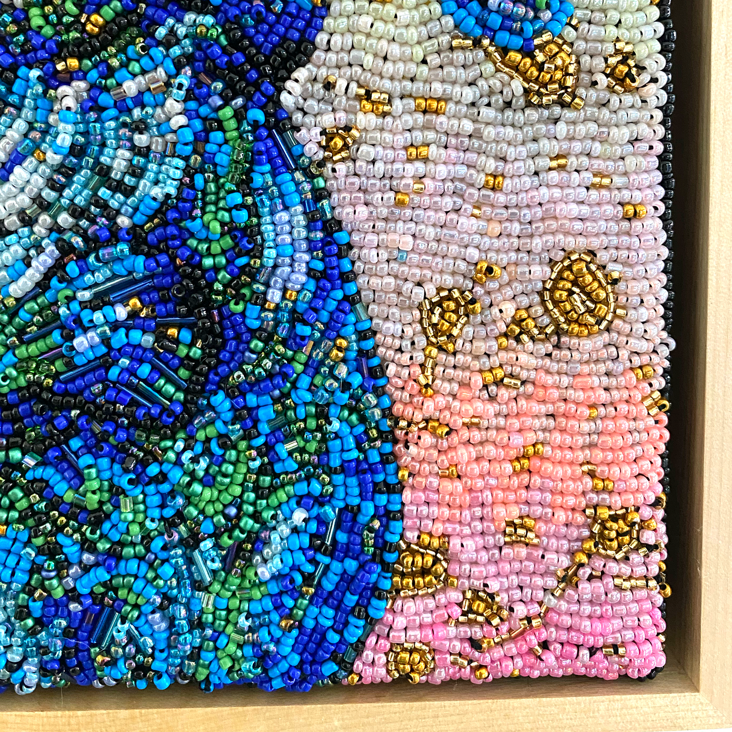 Golden Hour Peacock | Fully Beaded Artwork