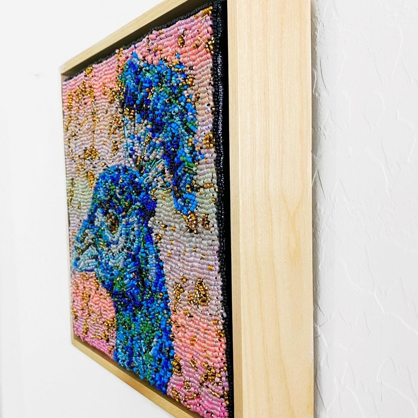 Golden Hour Peacock | Fully Beaded Artwork