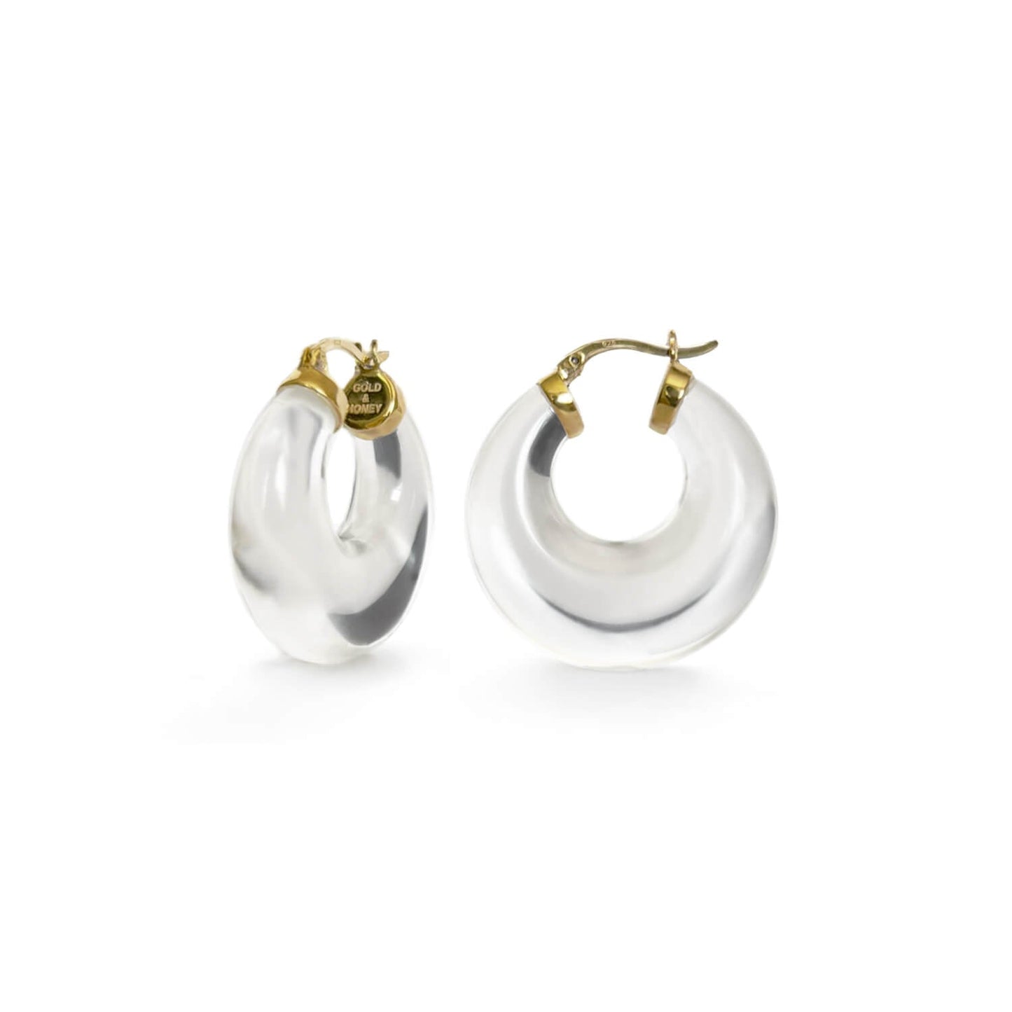 Clear Chunky Graduated Hoop Earrings