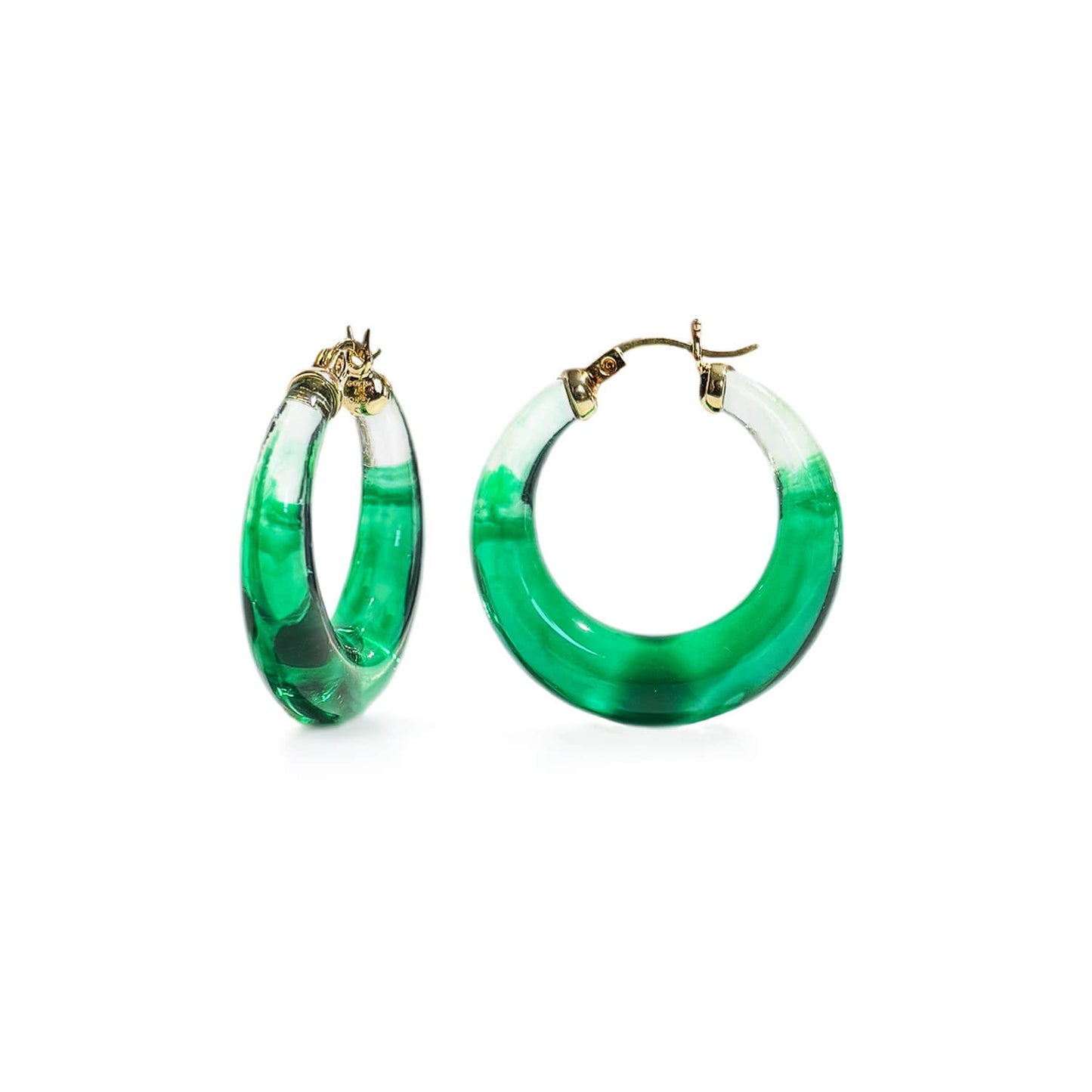 Painted Graduated Lucite Hoop Earrings