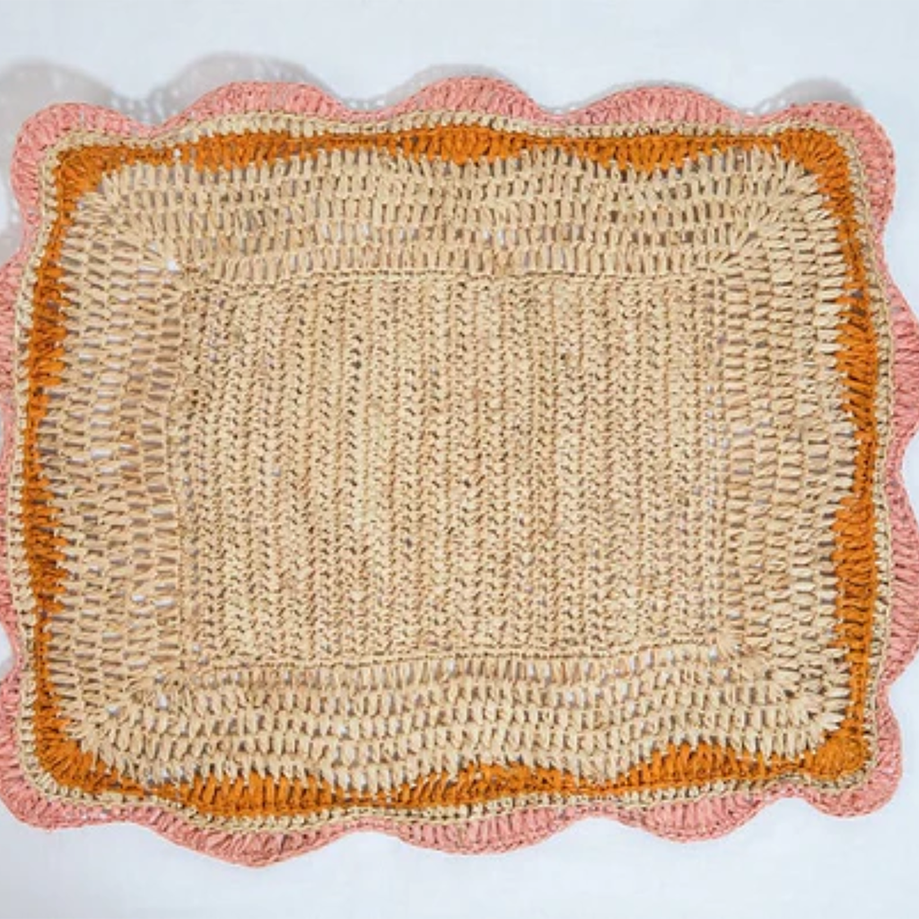 Garden Party placemats with Pink and Orange Edges