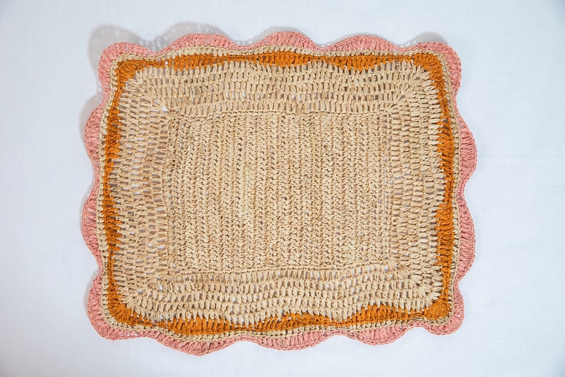 Garden Party placemats with Pink and Orange Edges