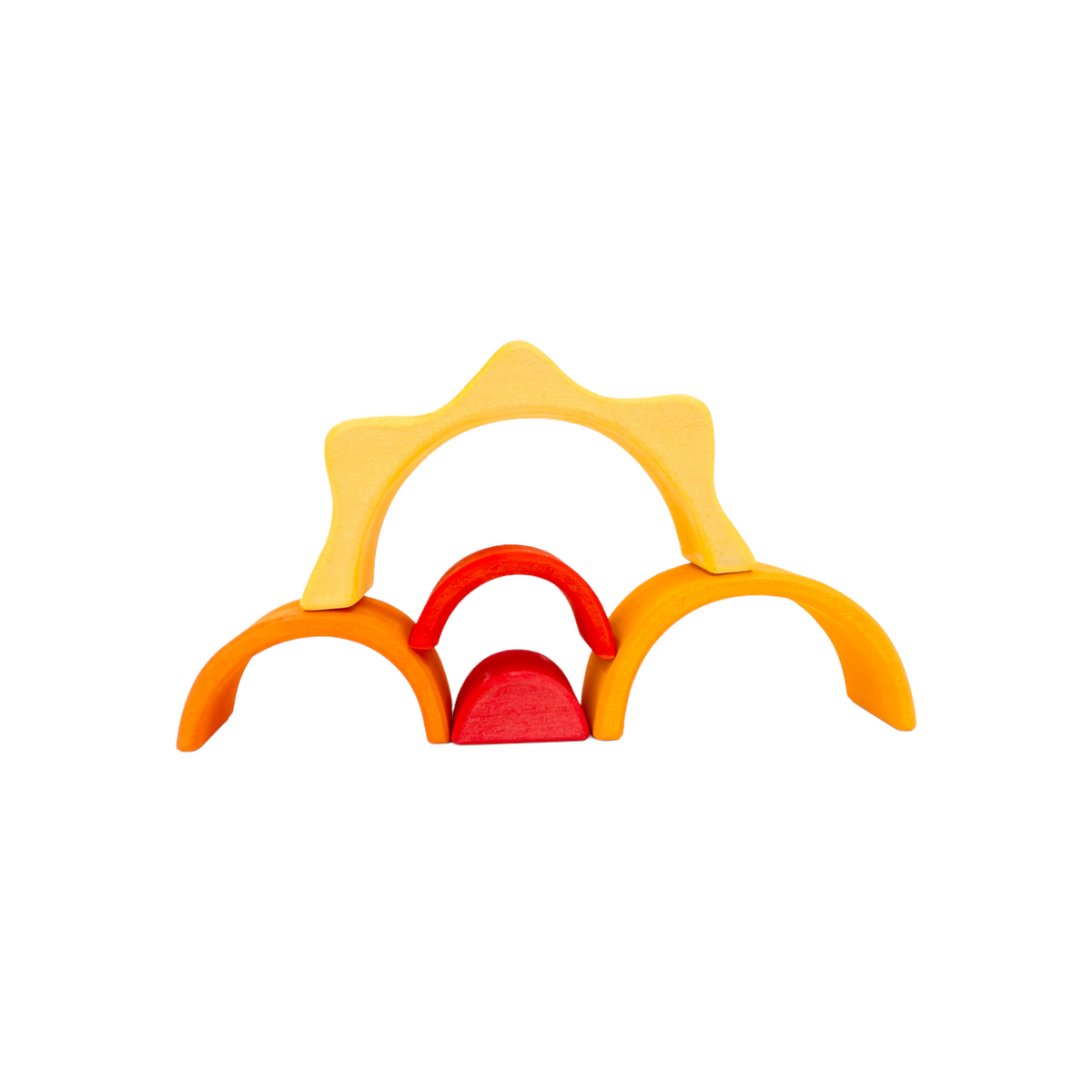 5-Piece Stained Mini Wooden Sun Rainbow Stacker