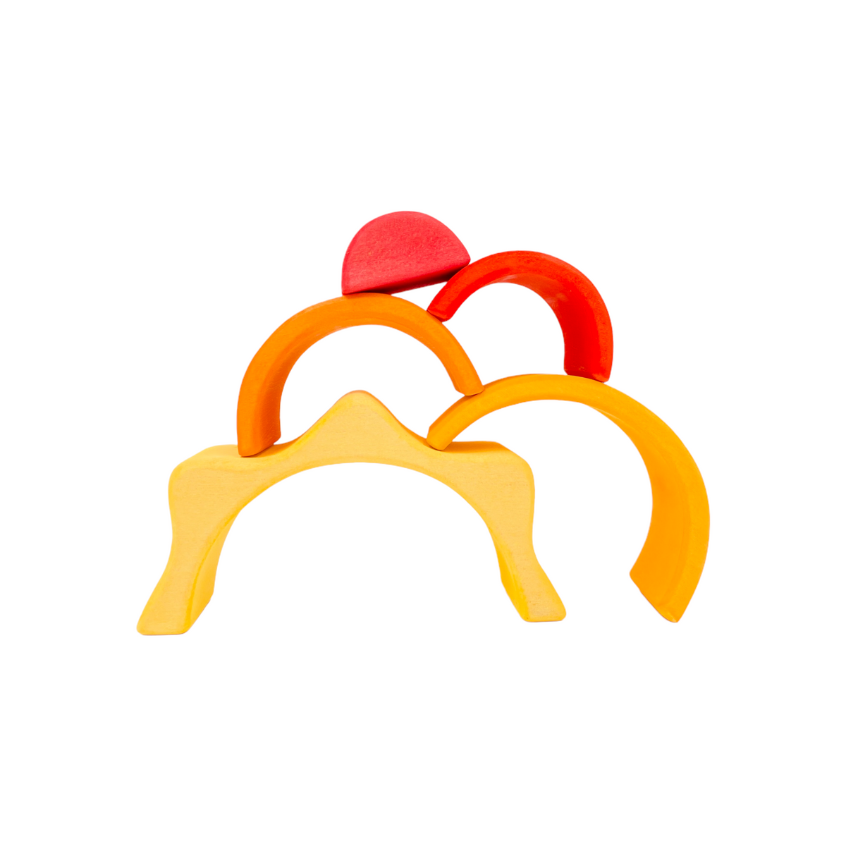 5-Piece Stained Mini Wooden Sun Rainbow Stacker