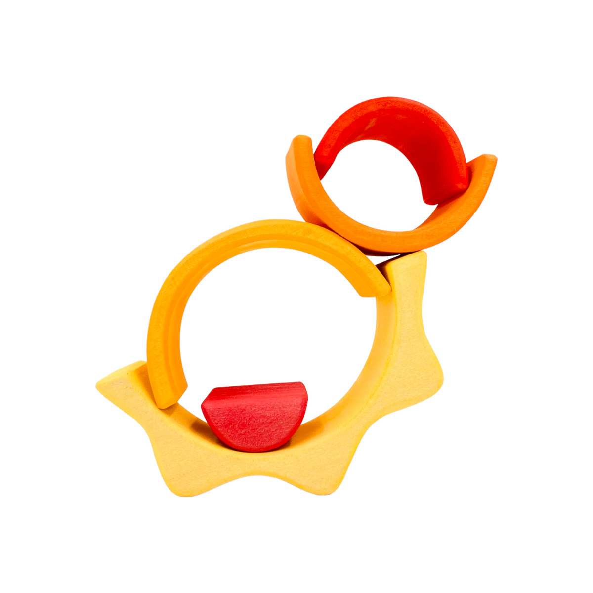 5-Piece Stained Mini Wooden Sun Rainbow Stacker