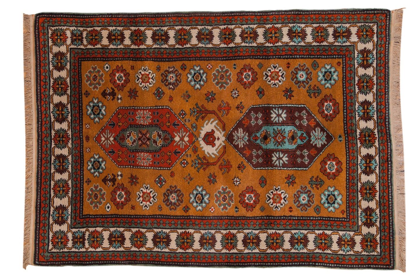 5.5x7.5 Vintage Siberian Kazak Design Carpet