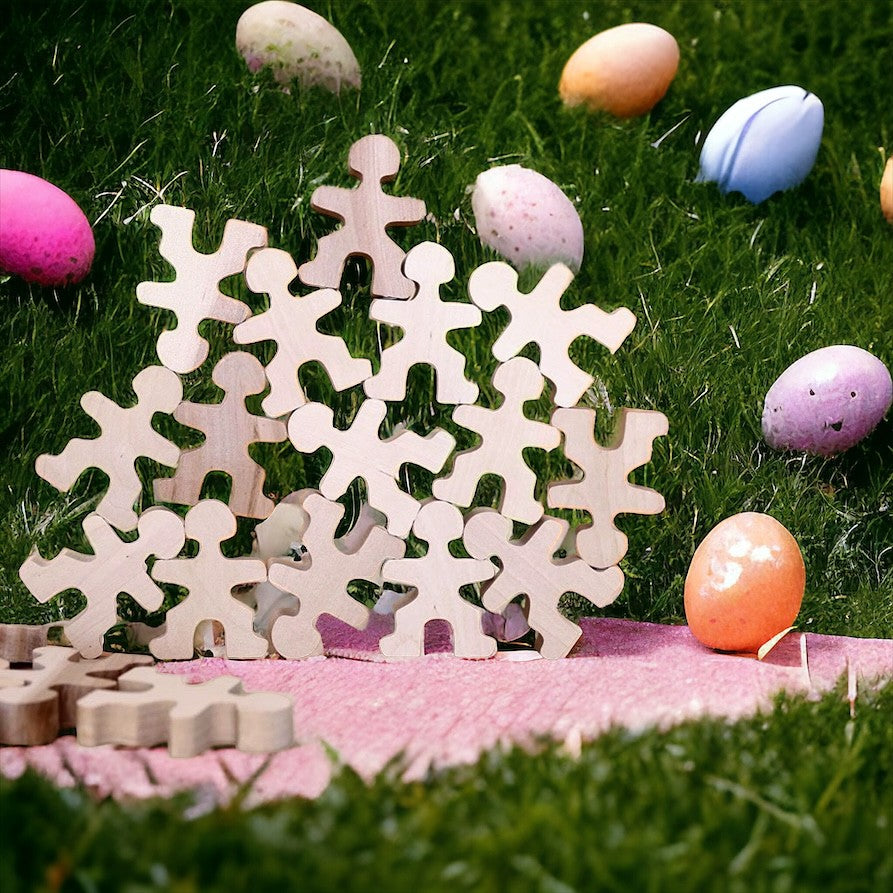 32-Piece Wooden Little Balancing People Stacking Set