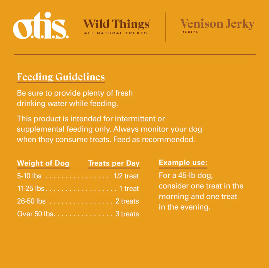 O.T.I.S. | Wild Things Venison Jerky Dog Treats