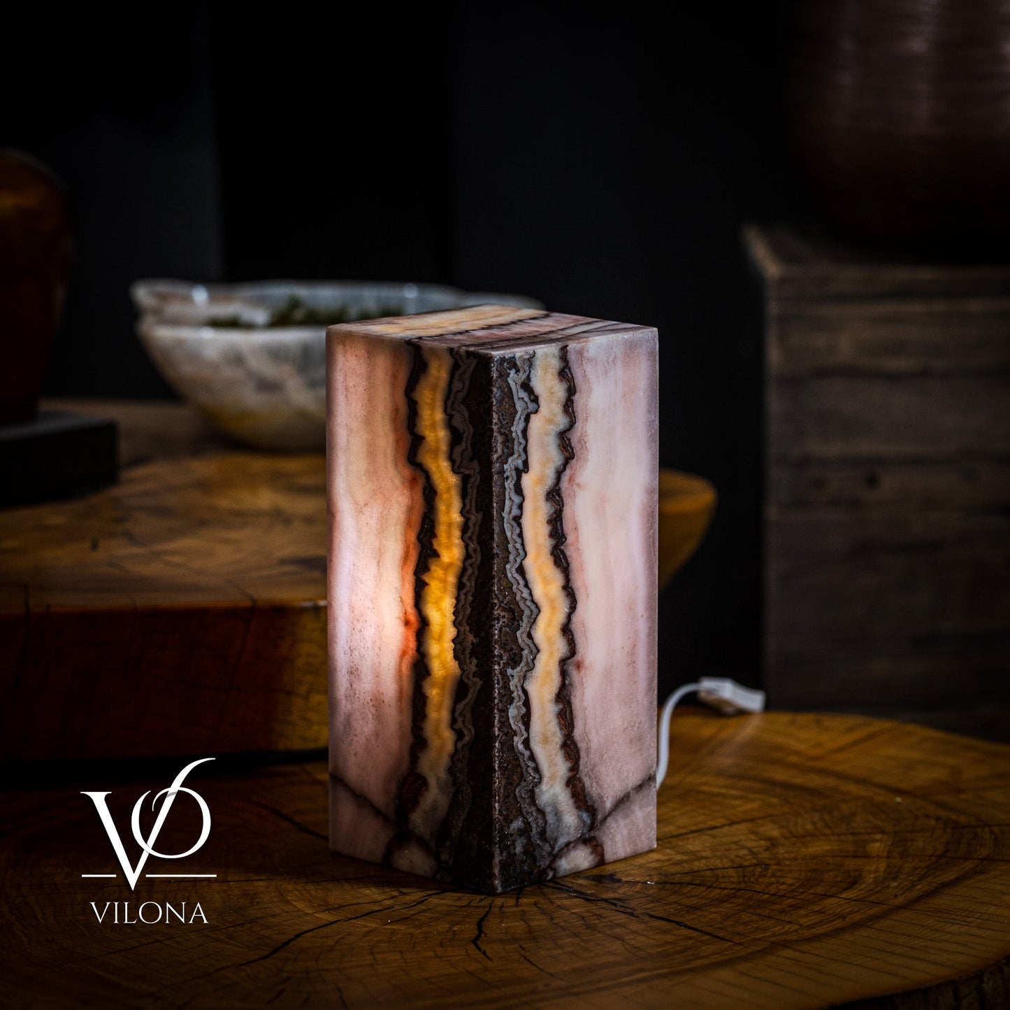 Razzberry Rosa Onyx Lamp