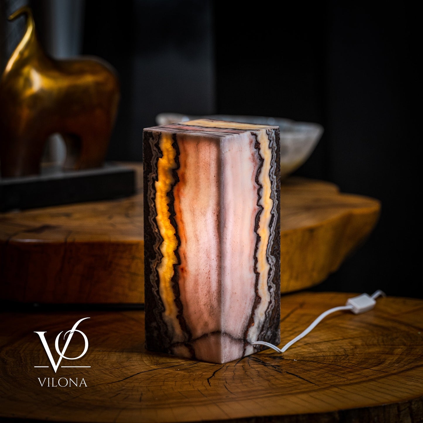 Razzberry Rosa Onyx Lamp