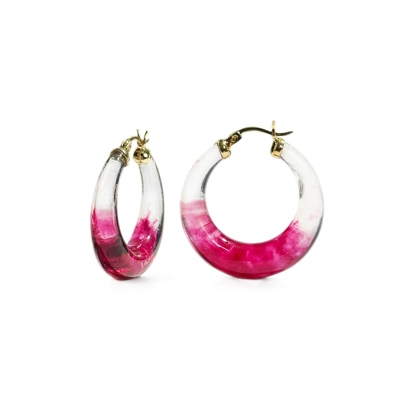 Painted Graduated Lucite Hoop Earrings