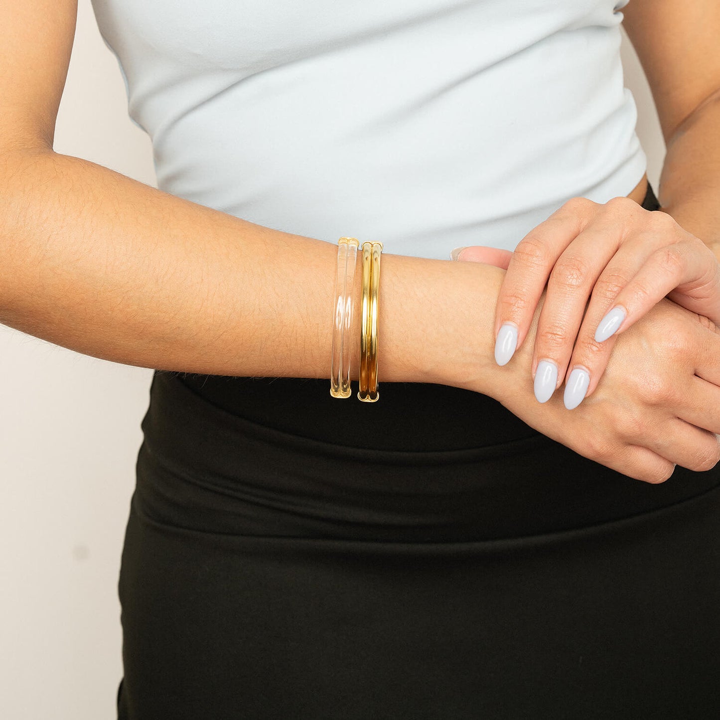 Ridge Lucite Hinge Bangle