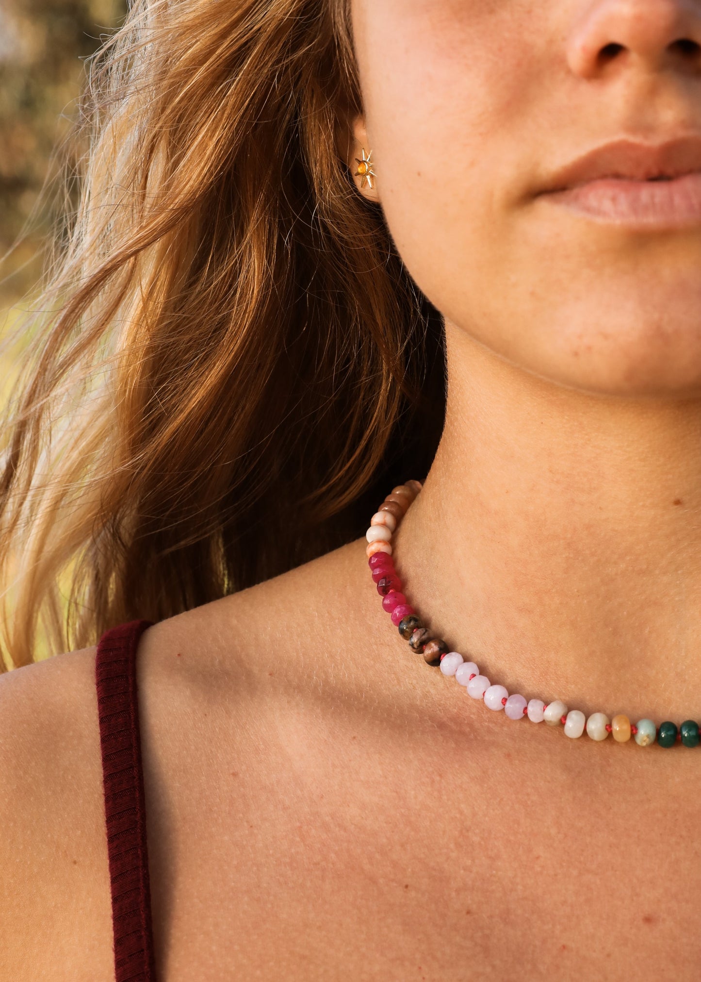 Sedona Natural Gemstone Necklace + 14k Gold Filled Toggle