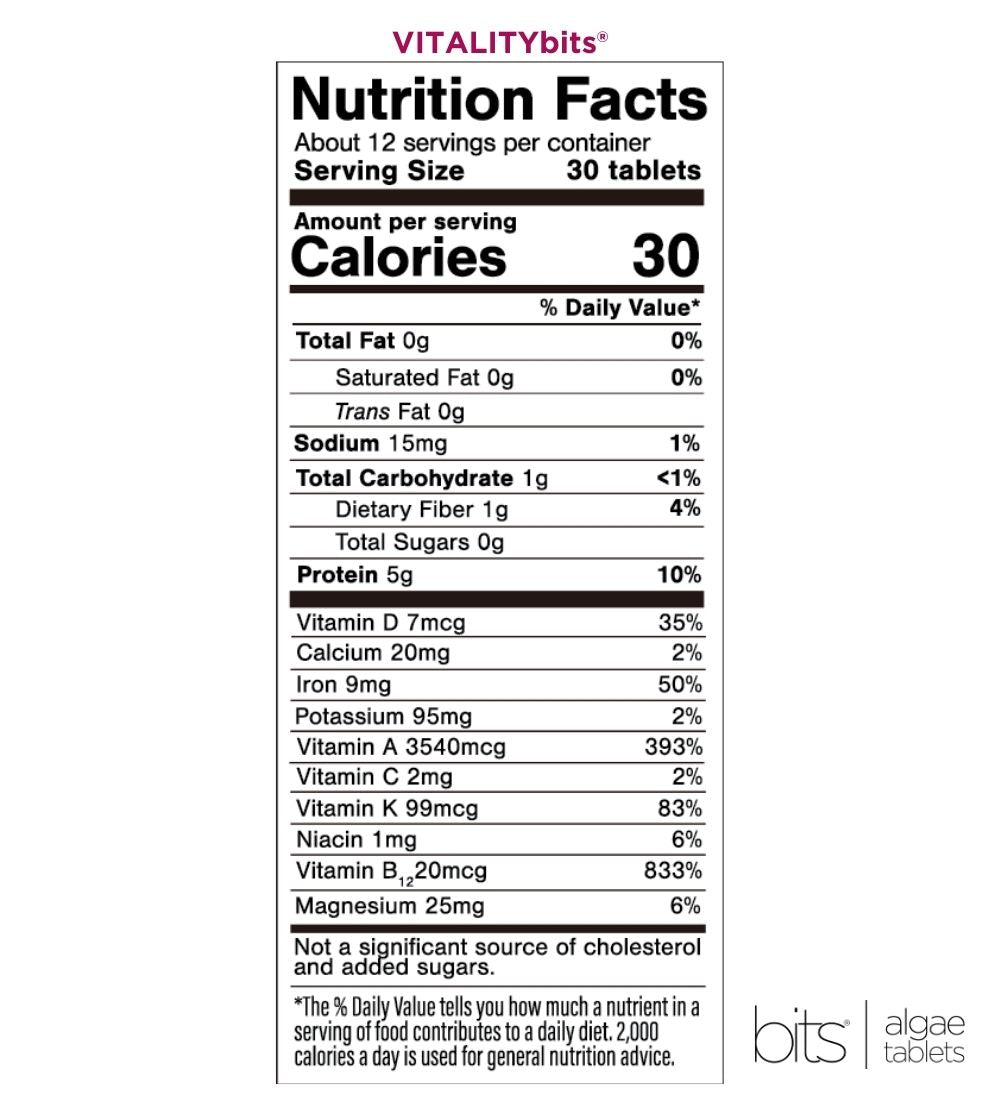 VITALITYbits® | Spirulina + Chlorella | Small Bag