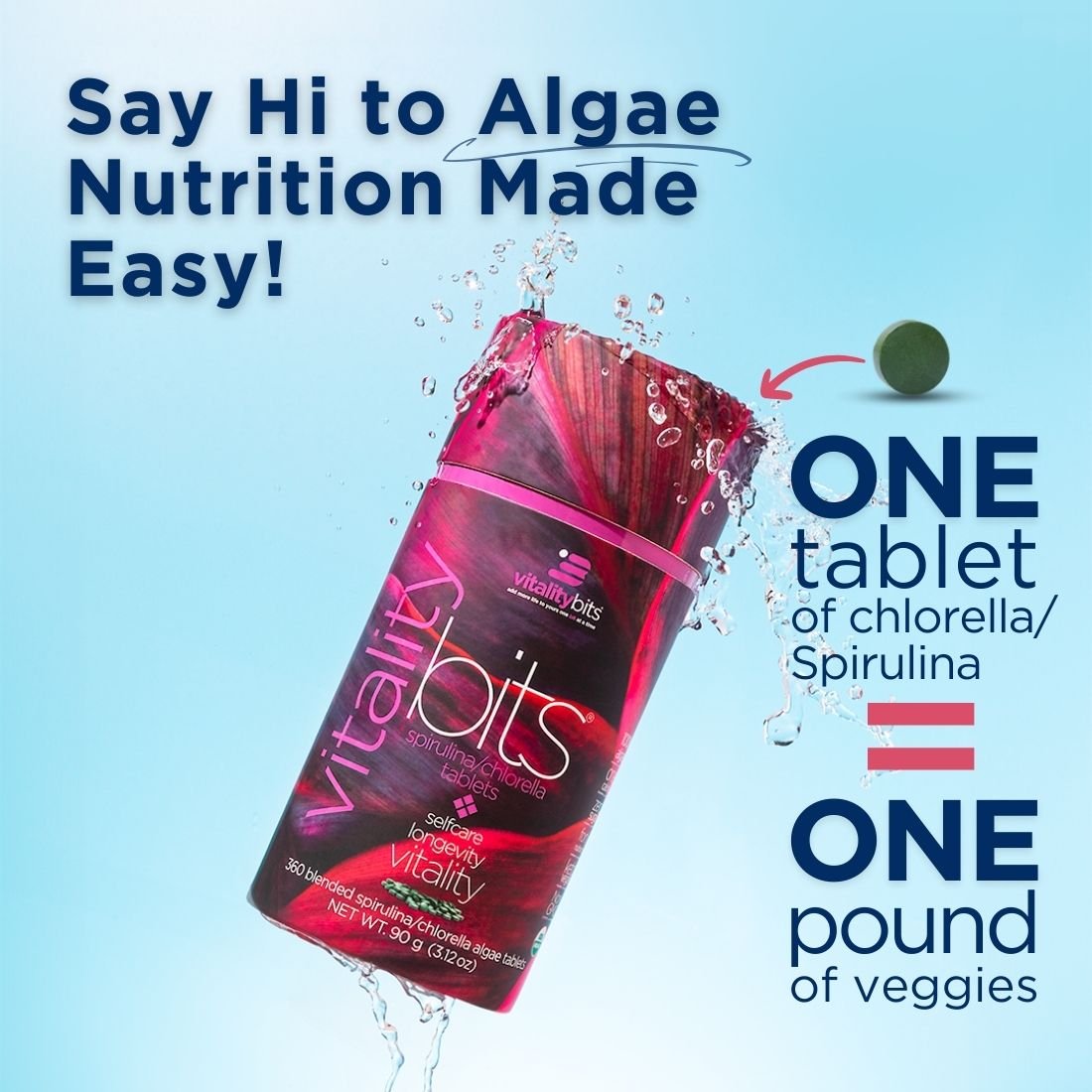 VITALITYbits® Spirulina+ Chlorella | Large Bag