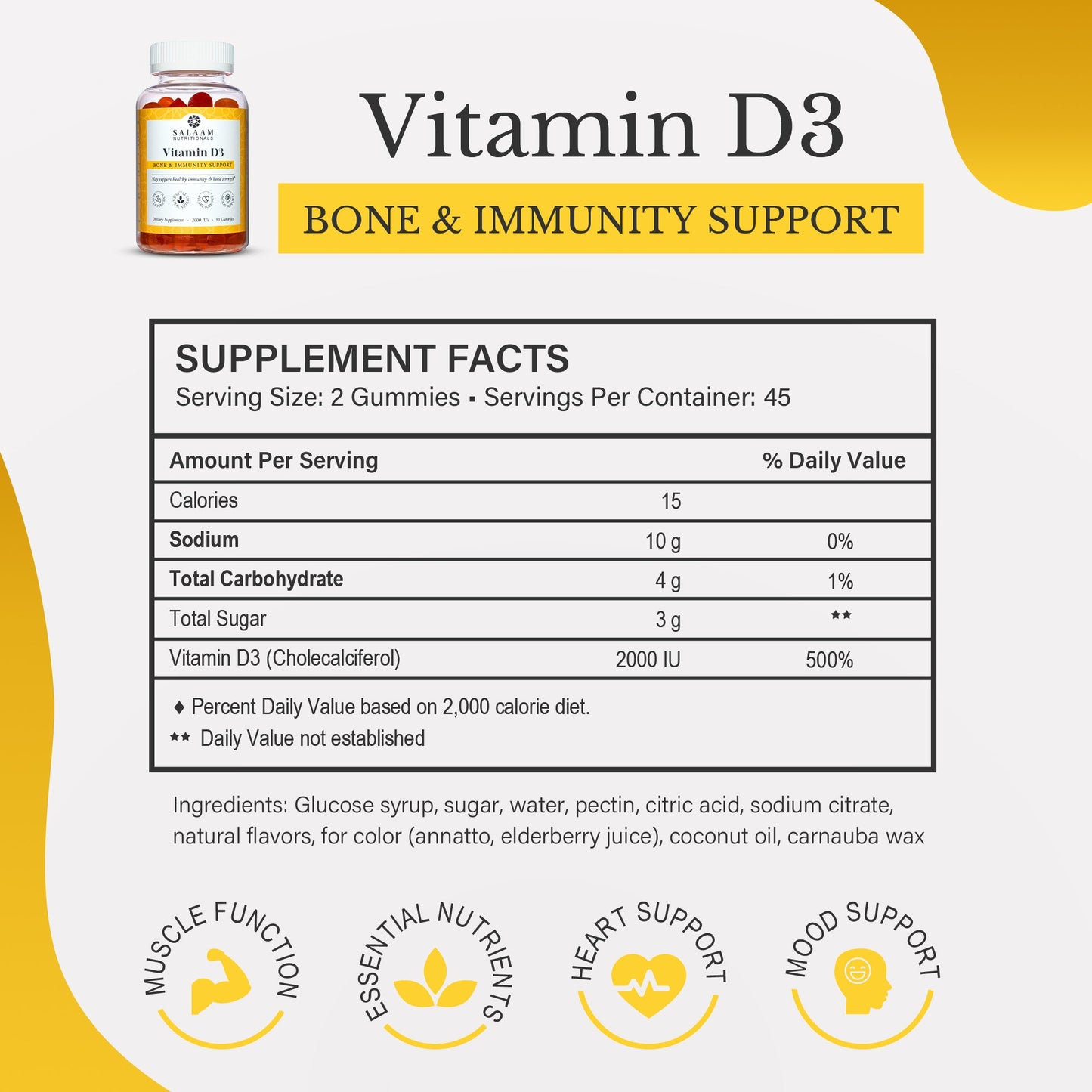Halal Vitamin D3 2000 IU Gummies