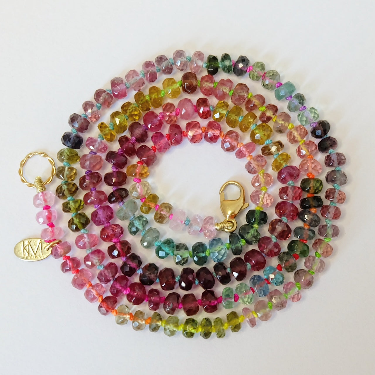Watermelon Tourmaline Candy Necklace | 14K Gold Clasp